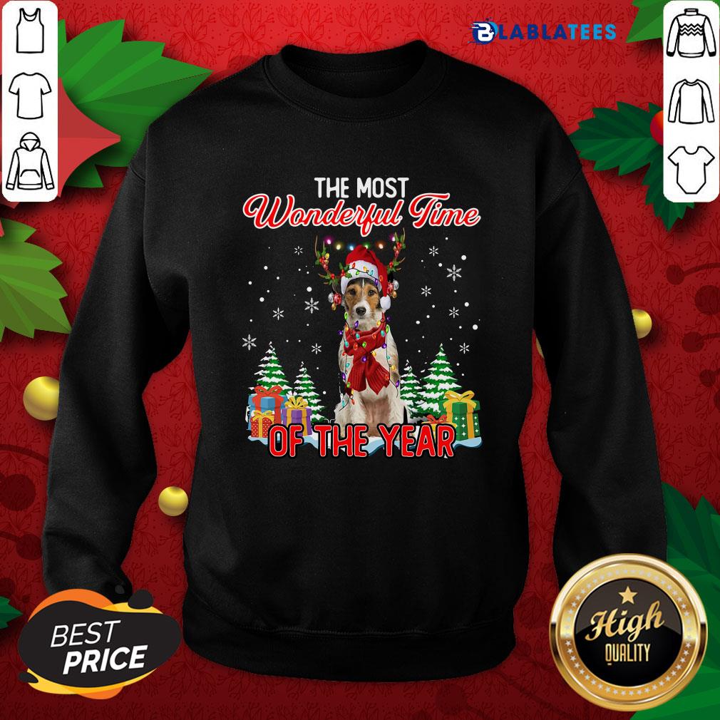 Awesome Wire Fox Terrier The Most Wonderful Time Of The Year Christmas Shirt