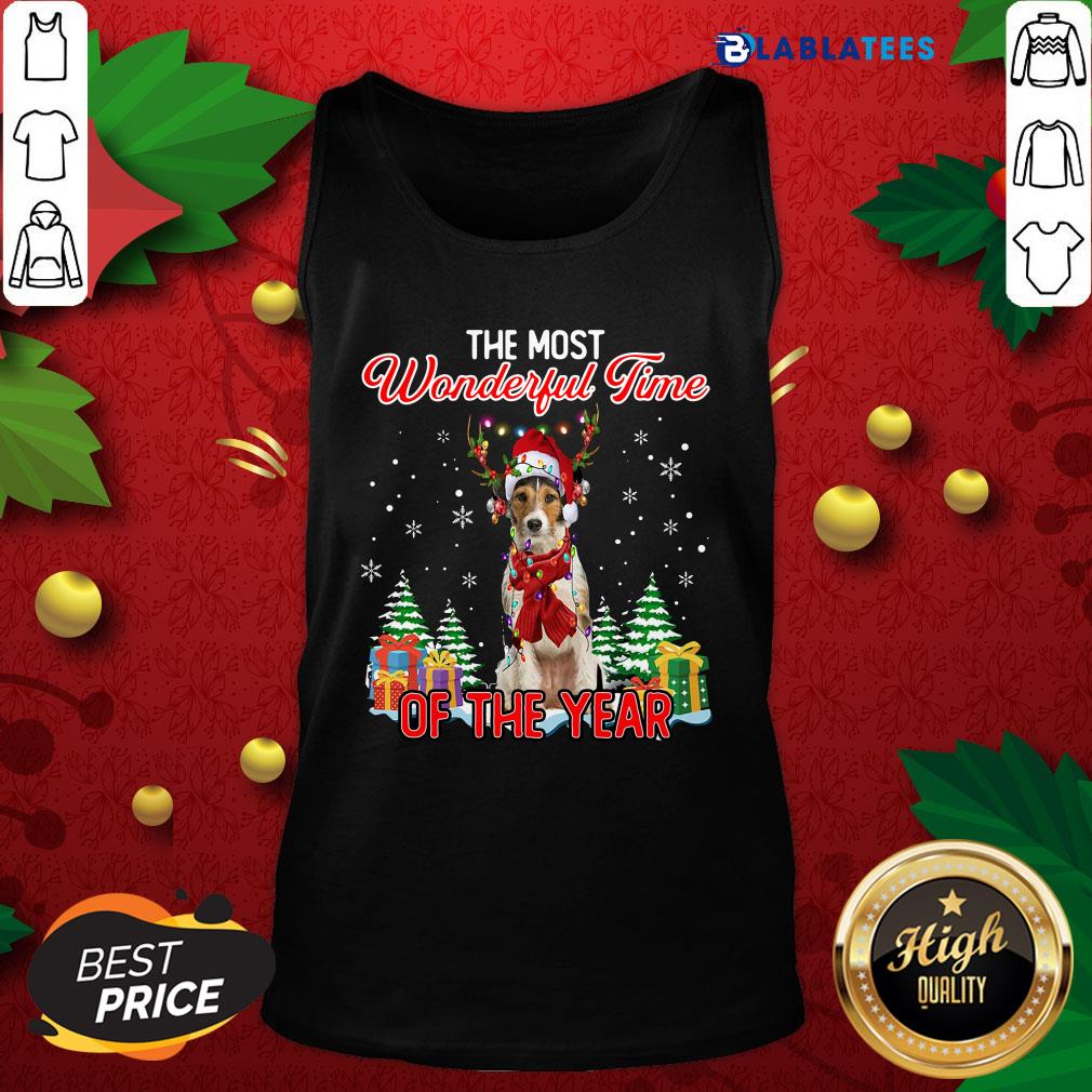 Awesome Wire Fox Terrier The Most Wonderful Time Of The Year Christmas Shirt