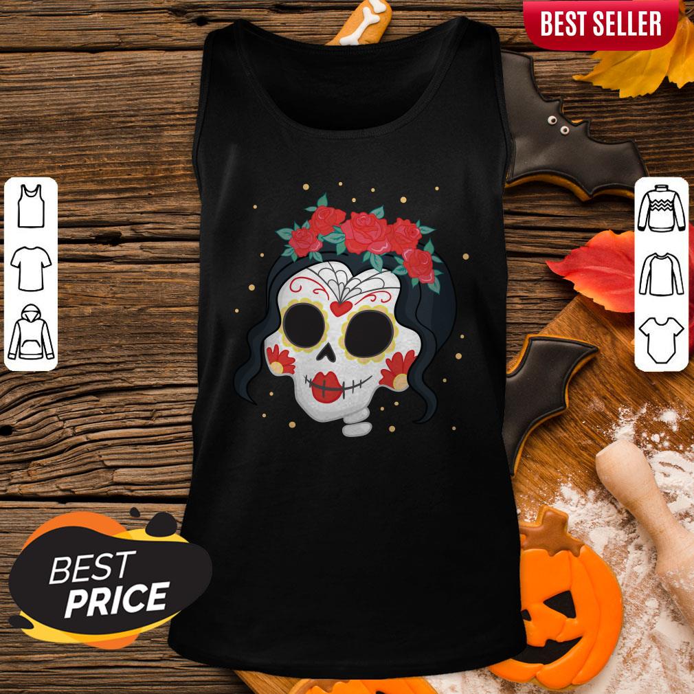 Sugar Skull Girl Rose Dia De Muertos Day Of Dead Shirt
