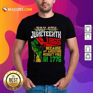 Juneteenth 1865 Were Not Free In 1776 Shirt