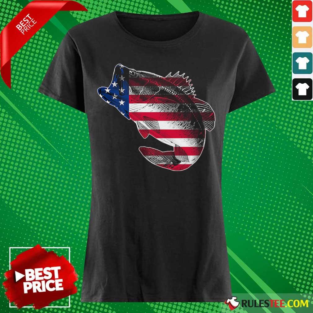 Bass Fishing American Flag 4th Of July Shirt