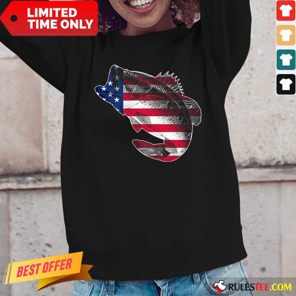 Bass Fishing American Flag 4th Of July Shirt