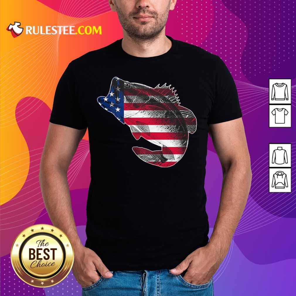 Bass Fishing American Flag 4th Of July Shirt