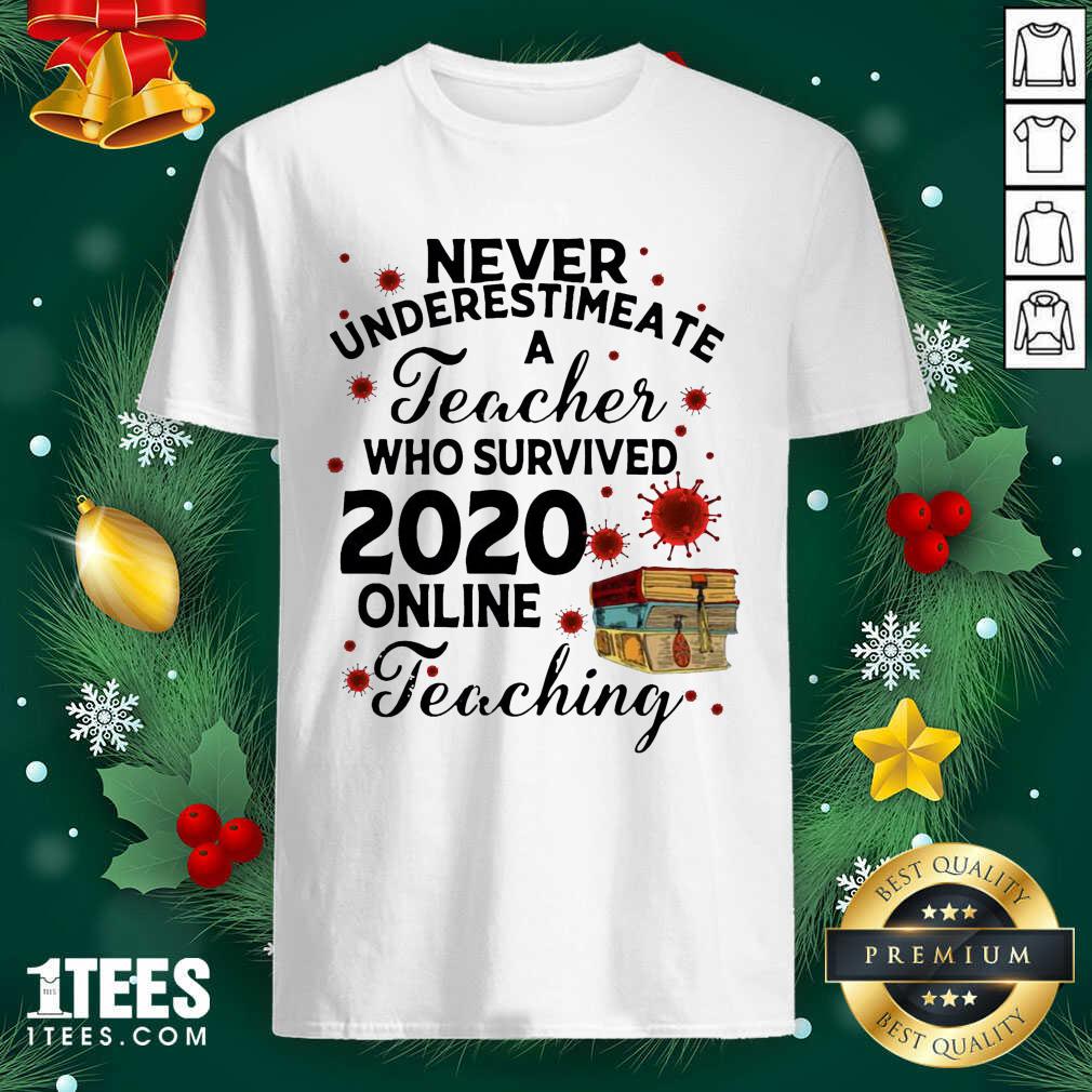 Beauty Never Underestimate A Teacher Who Survived 2020 Online Teaching Shirt