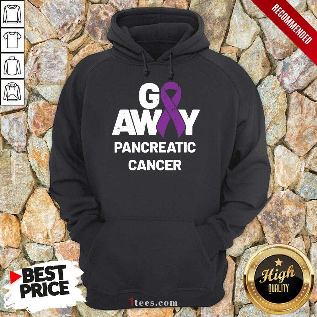 Best Go Away Pancreatic Cancer Awareness Purple Ribbon Shirt