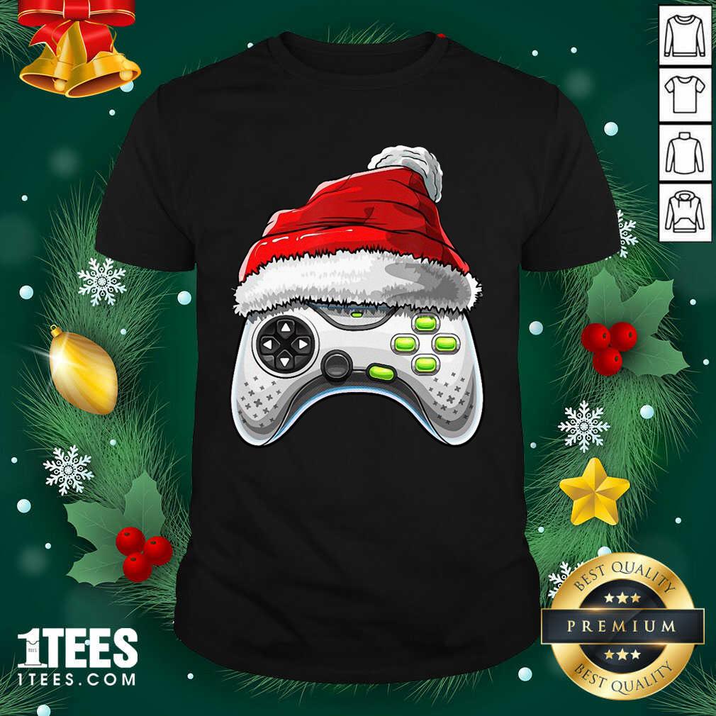 Better Video Game Controller Santa Hat Christmas Shirt