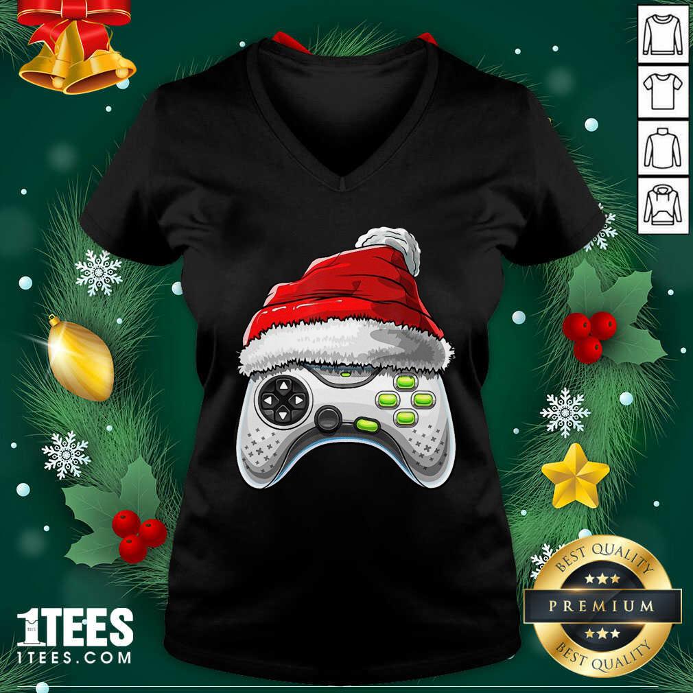 Better Video Game Controller Santa Hat Christmas Shirt