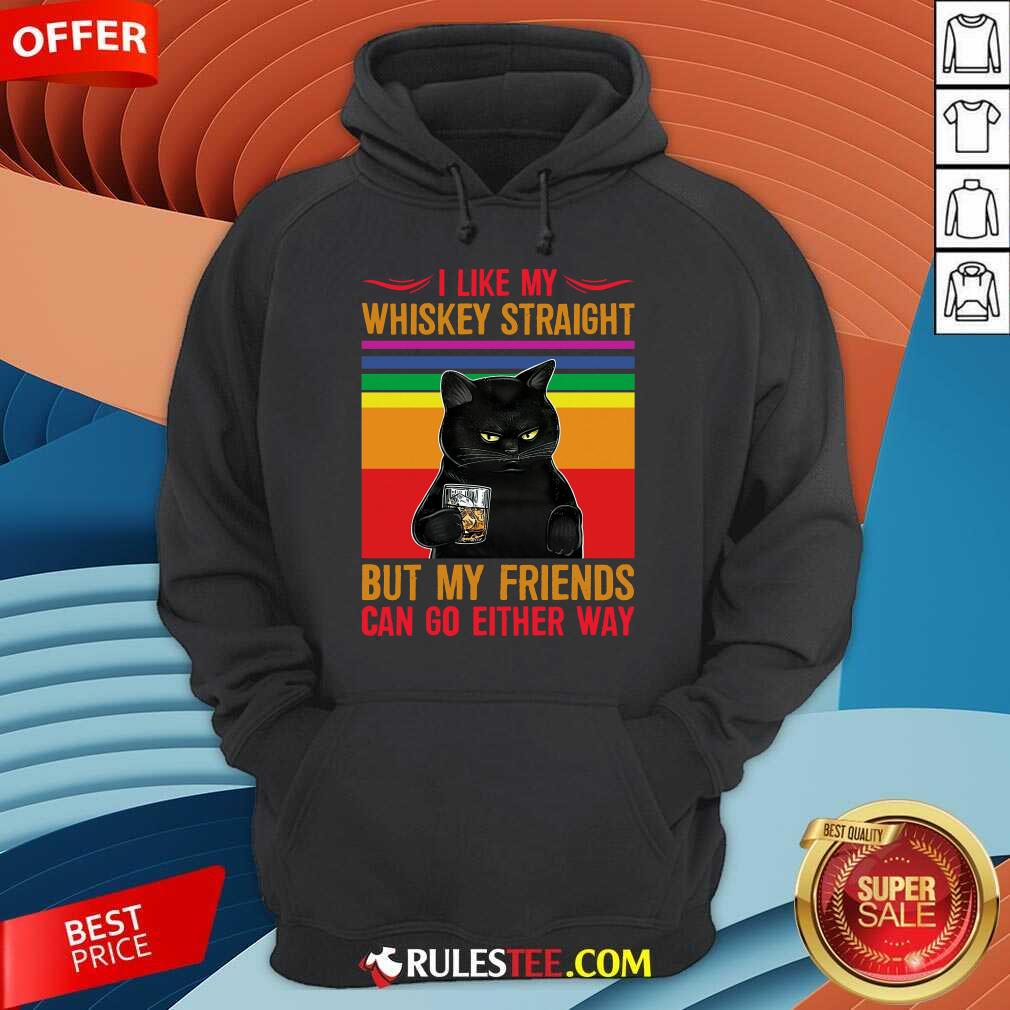 Black Cat I Like My Whiskey Straight Shirt