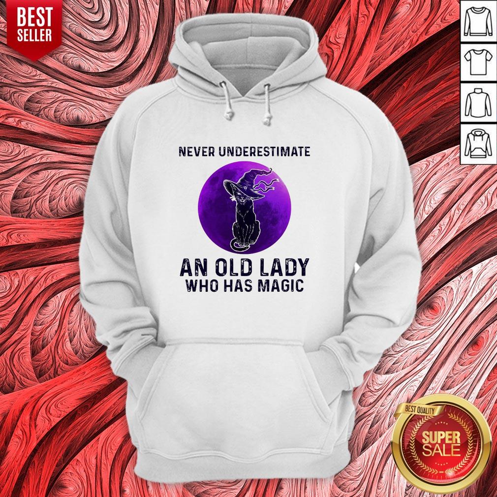 Black Cat Witch Never Underestimate An Old Lady Who Has Magic Halloween Shirt