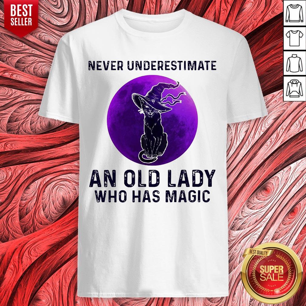 Black Cat Witch Never Underestimate An Old Lady Who Has Magic Halloween Shirt