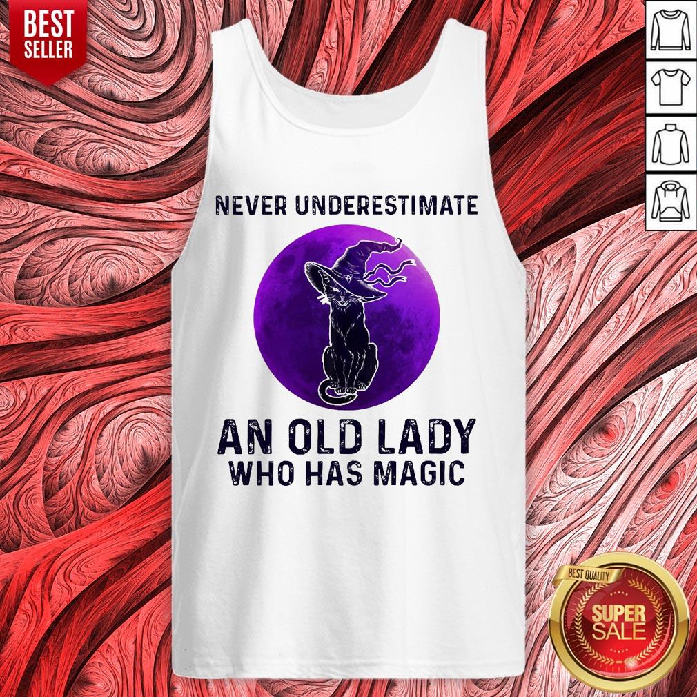 Black Cat Witch Never Underestimate An Old Lady Who Has Magic Halloween Shirt