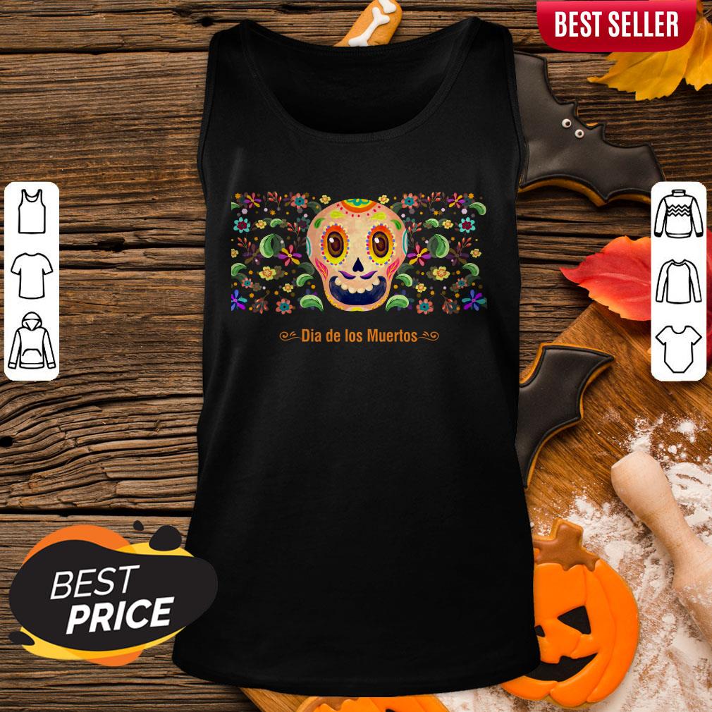 Dia De Los Muertos Sugar Skull In Flower Shirt