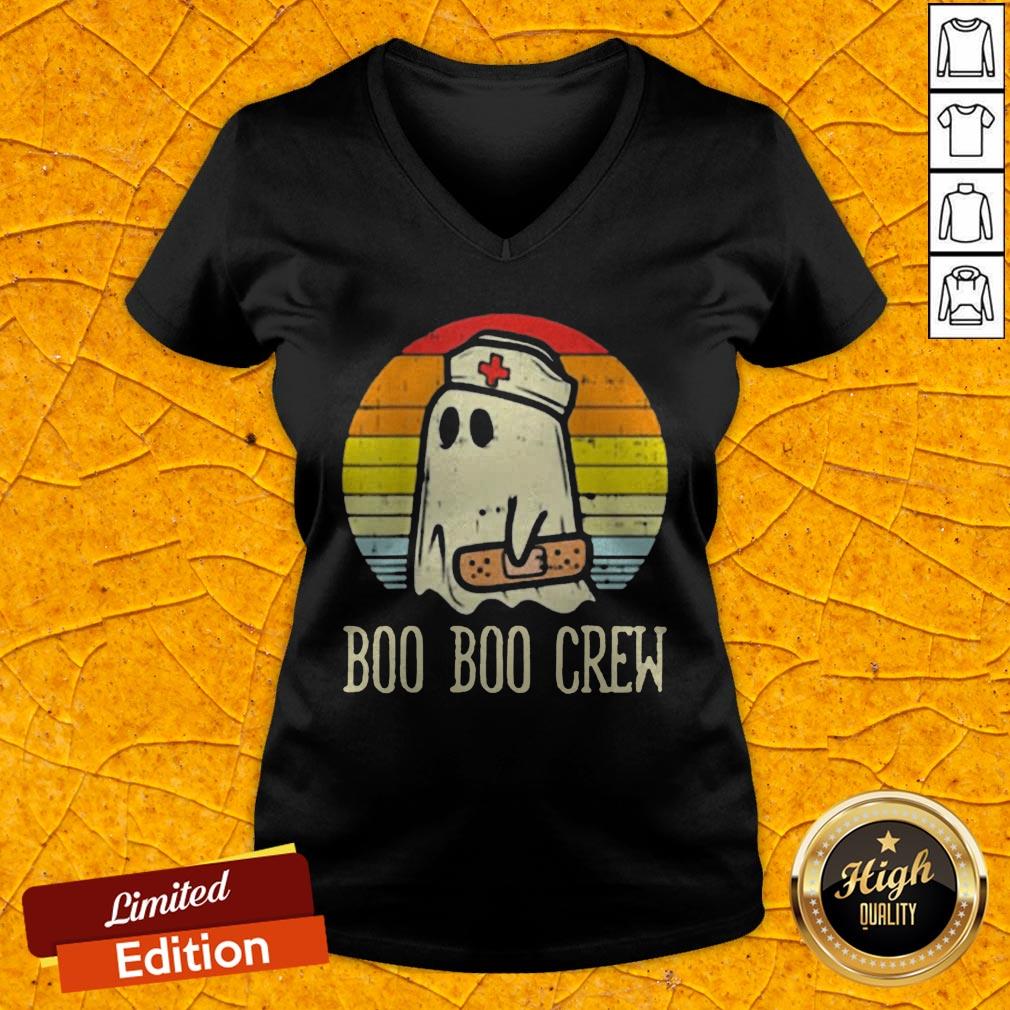 Boo Boo Crew Ghost Nurse Vintage Retro Halloween Shirt