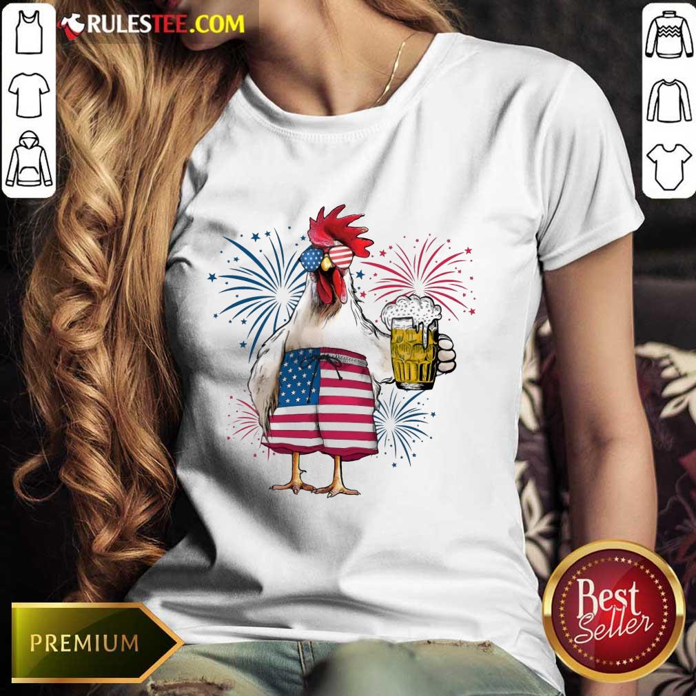 Chicken Drink Beer Independence Day Shirt