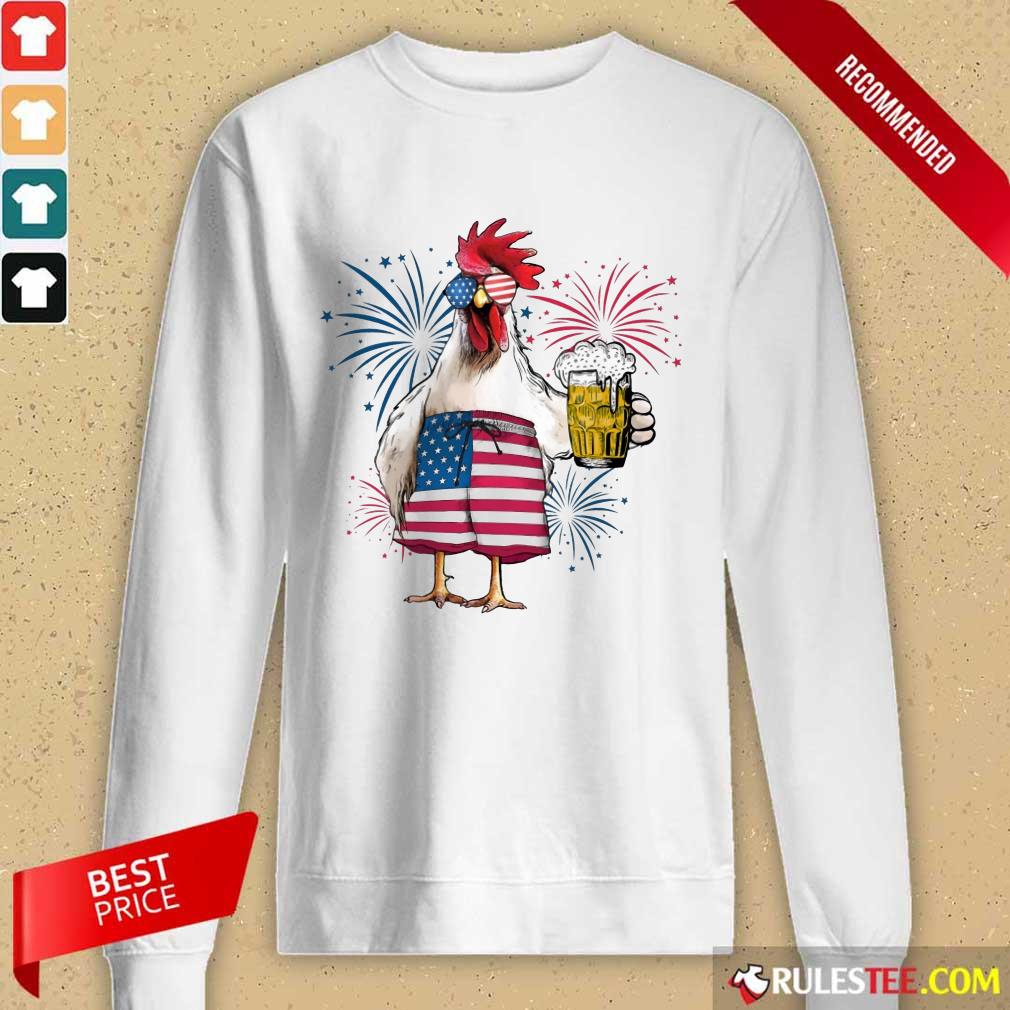 Chicken Drink Beer Independence Day Shirt