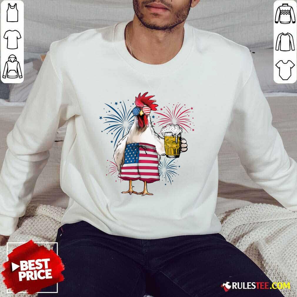 Chicken Drink Beer Independence Day Shirt