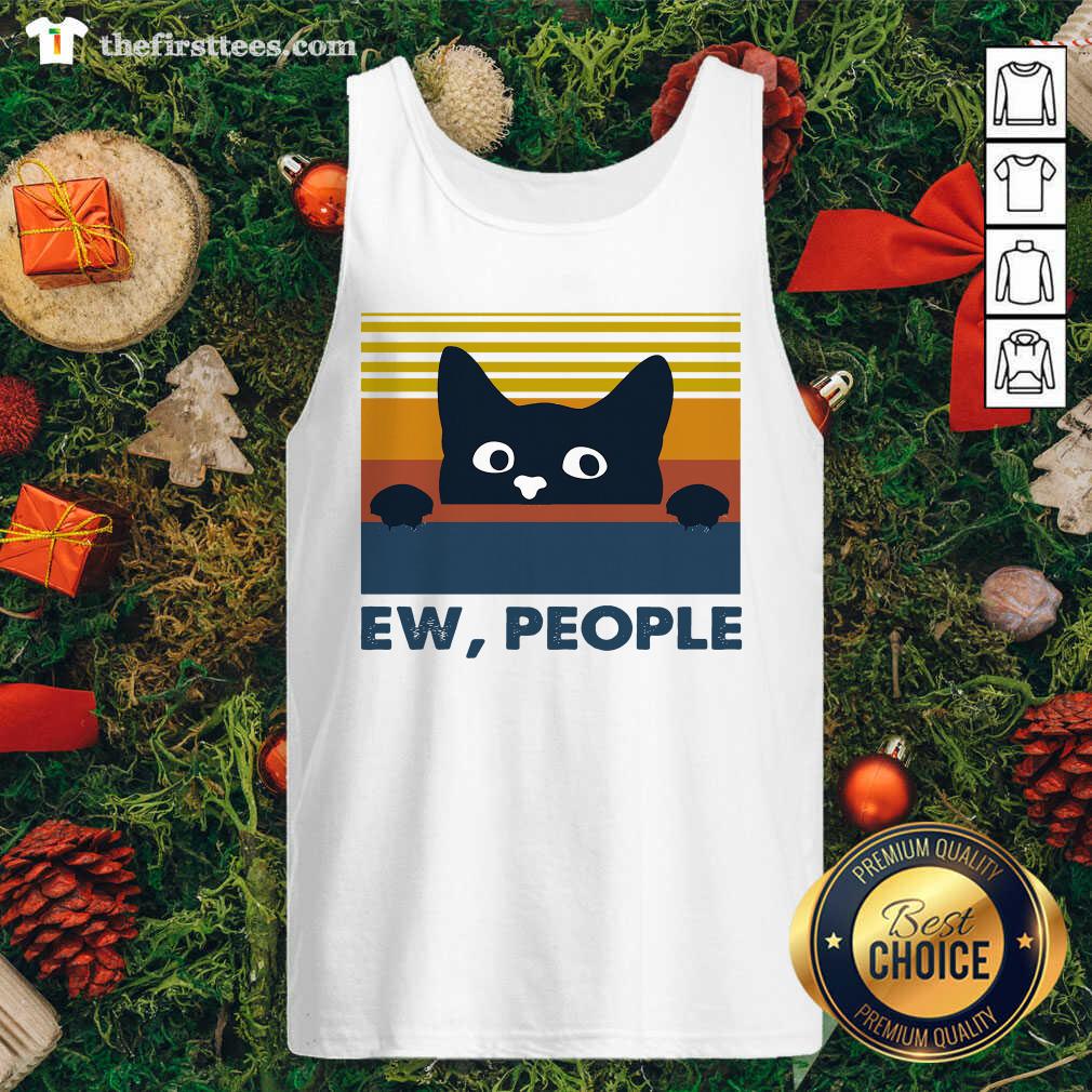 Cute Black Cat Ew People Vintage Retro Shirt