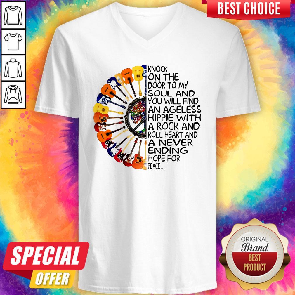 Cute Guitars Hippie Sunflower Knock On The Door To My Soul Shirt