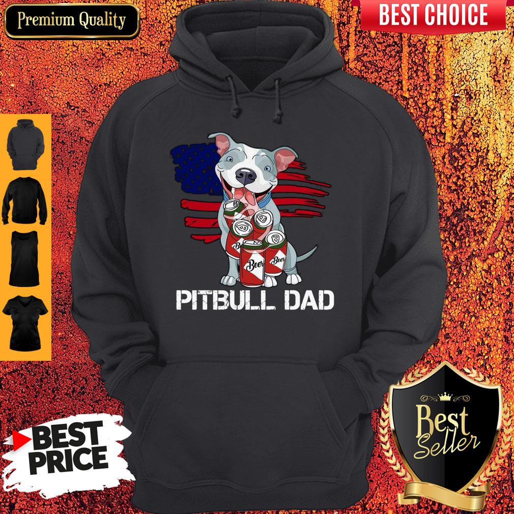 Cute Pitbull Dad Flag Beer Father’s Day Shirt