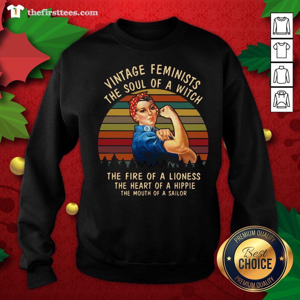 Nice Vintage Feminists The Soul Of A Witch The Fire Of A Lioness Shirt