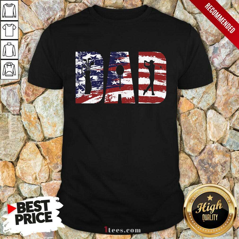 Dad American Flag Golf Shirt