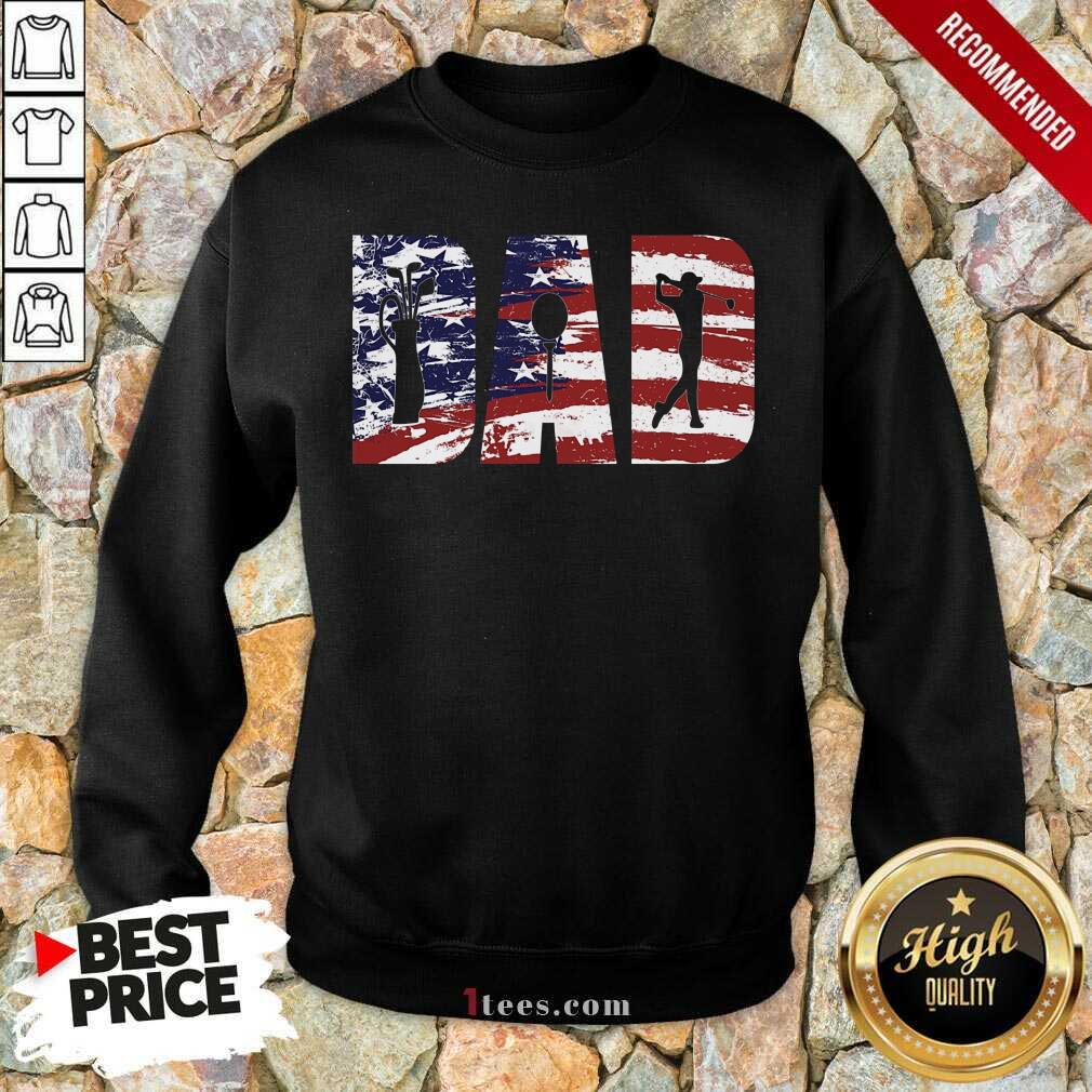 Dad American Flag Golf Shirt