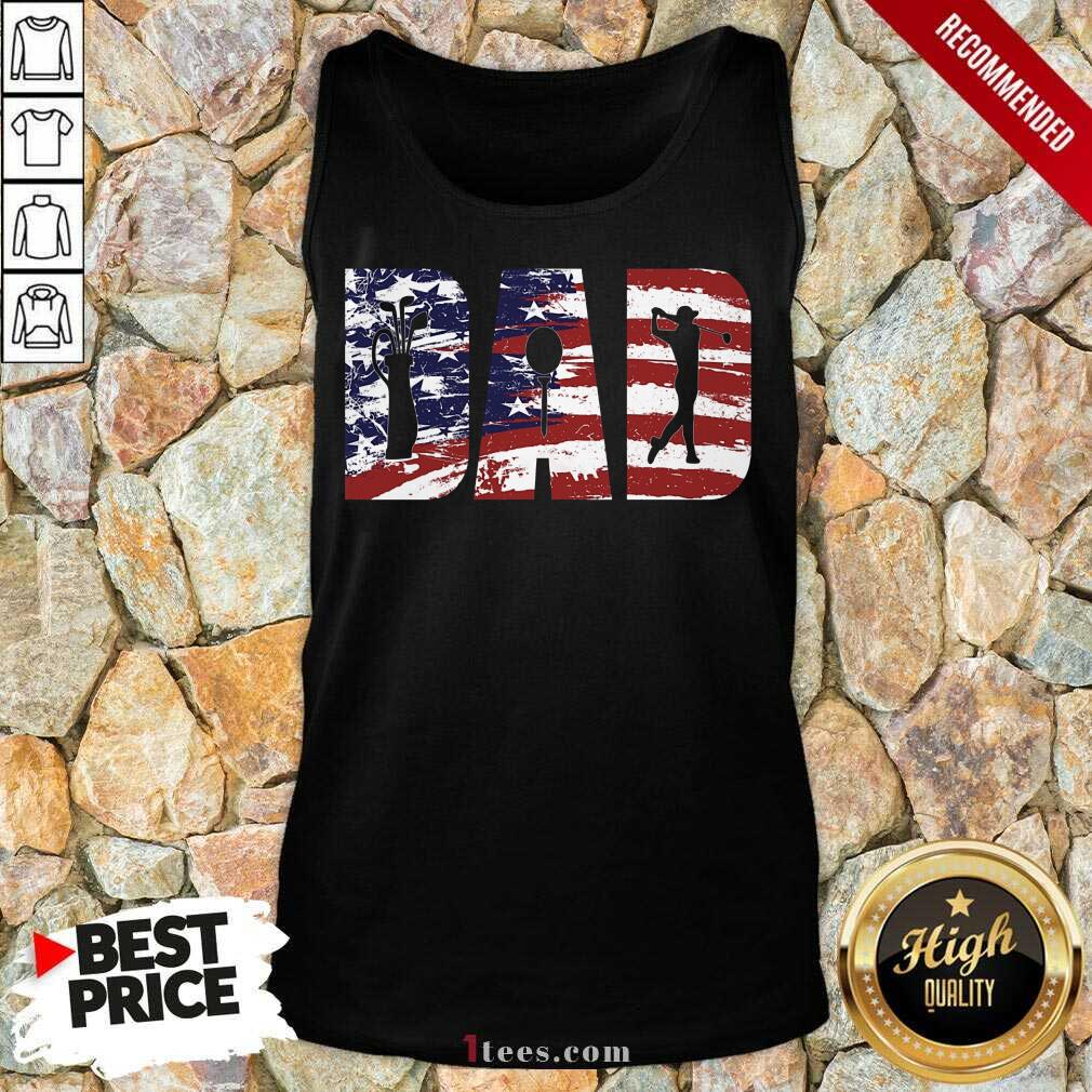 Dad American Flag Golf Shirt