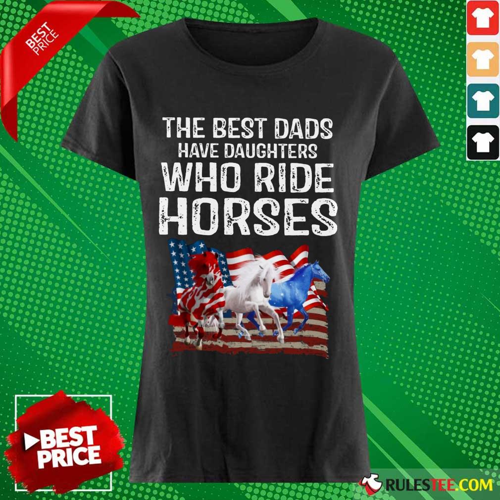 Dads Have Daughters Love Horse American Flag Shirt