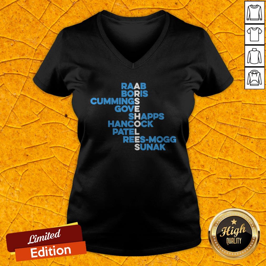 Raab Boris Cummings Gove Shapps Hancock Patel Reesmogg Sunak Shirt