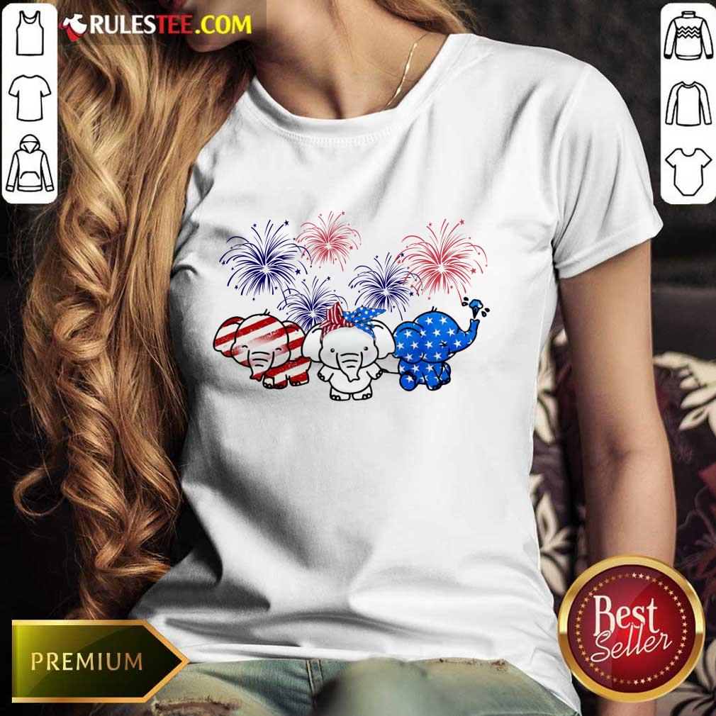 Elephants American Flag Firework Shirt
