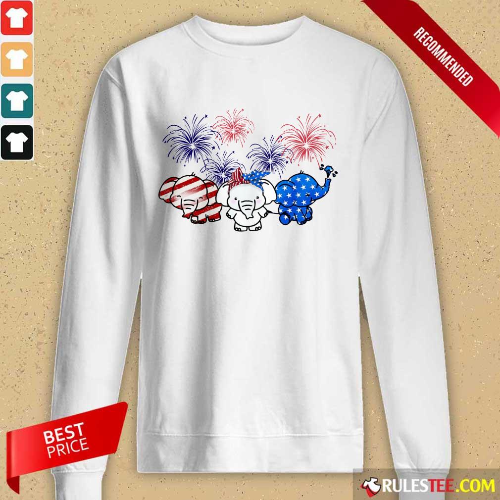 Elephants American Flag Firework Shirt