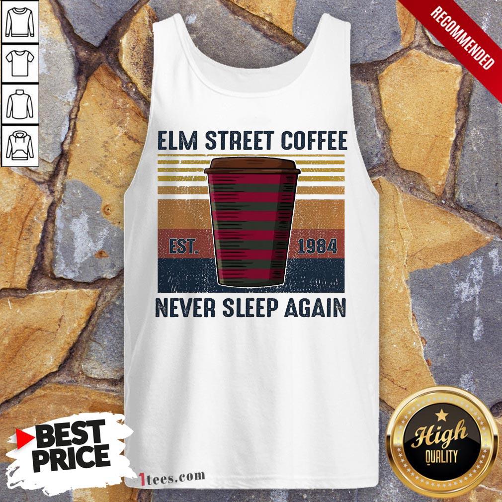 Elm Street Coffee Est 1984 Never Sleep Again Vintage Shirt