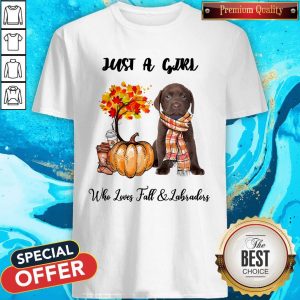 Just A Girl Who Love Fall And Labradors Autumn Pumpkin Shirt