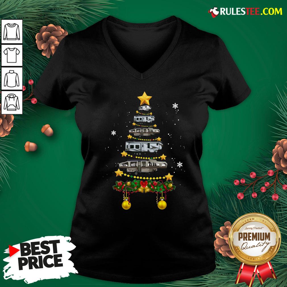 Funny Camping Car Christmas Tree Shirt
