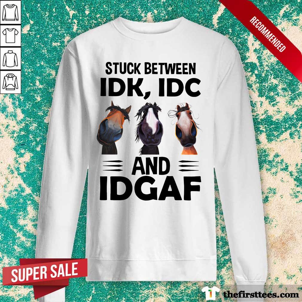 Funny Donkeys Stuck Between Idk Idc And Idgaf Shirt
