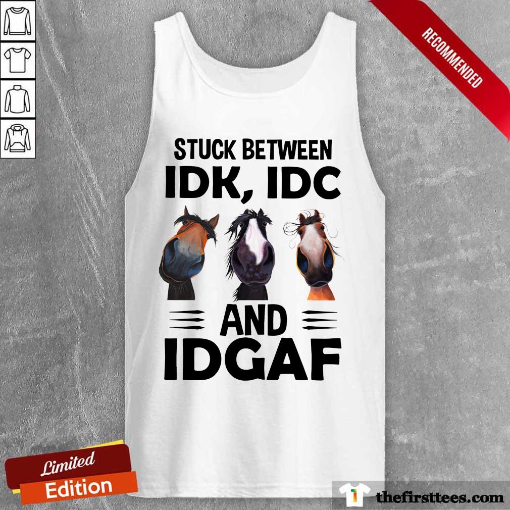 Funny Donkeys Stuck Between Idk Idc And Idgaf Shirt