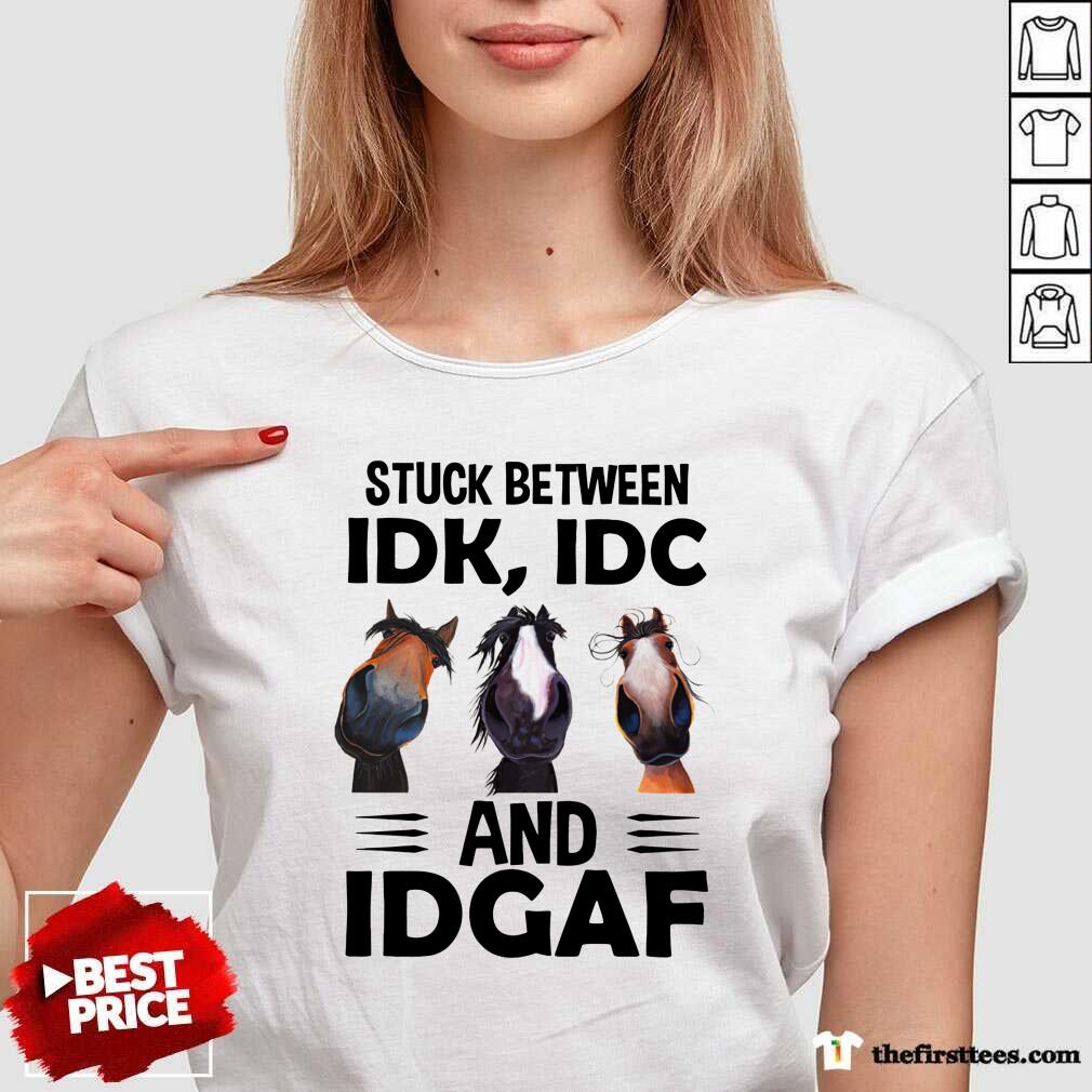 Funny Donkeys Stuck Between Idk Idc And Idgaf Shirt