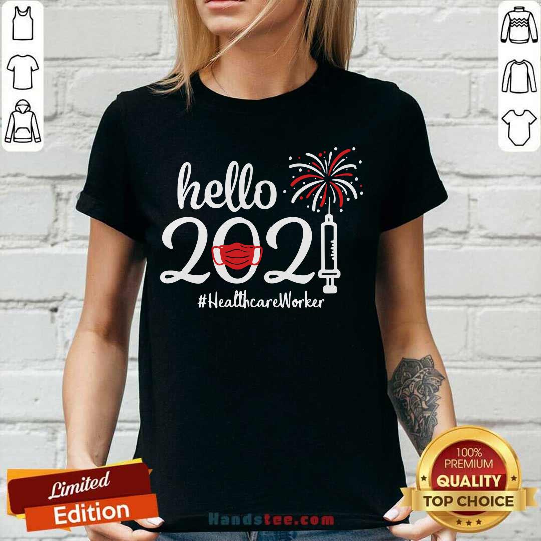 Funny Hello 2021 Healthcare Worker Face Mask Christmas Shirt