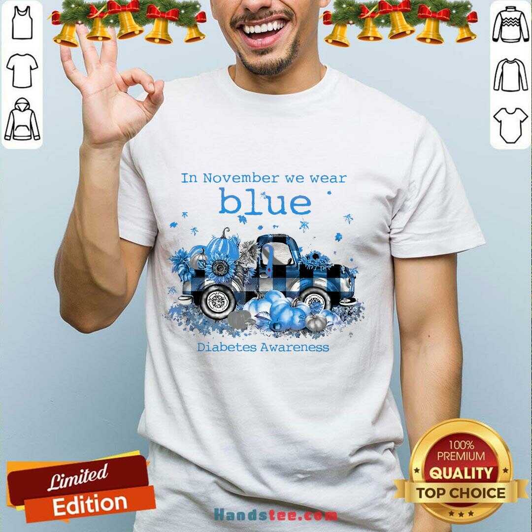 Funny In November We Wear Blue Pumpkin Shirt