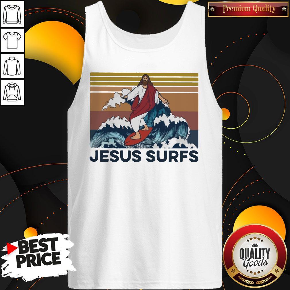 Funny Jesus Surfs Vintage Shirt