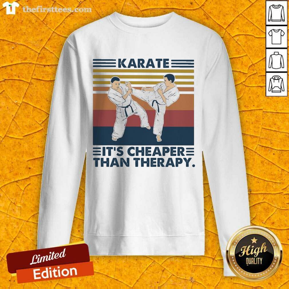 Funny Karate It’s Cheaper Than Therapy Vintage Shirt