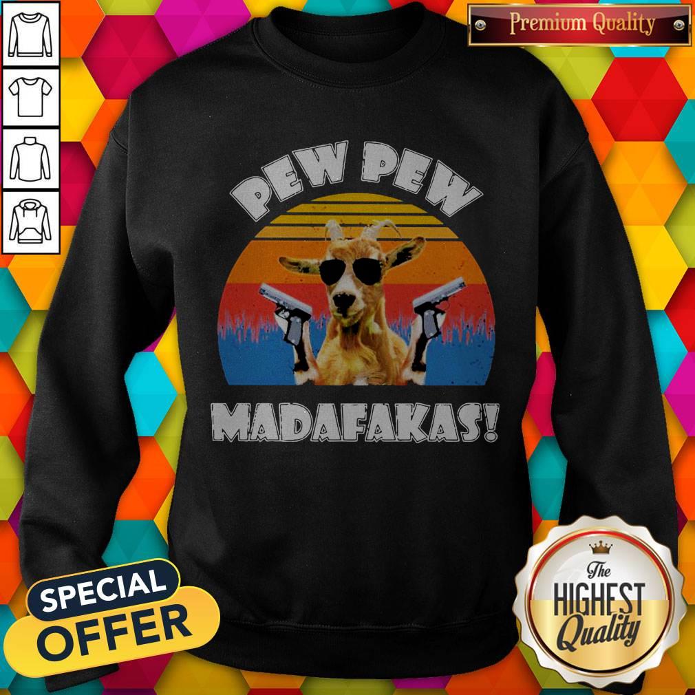 Funny Mountain Goat Pew Pew Madafakas Vintage Shirt