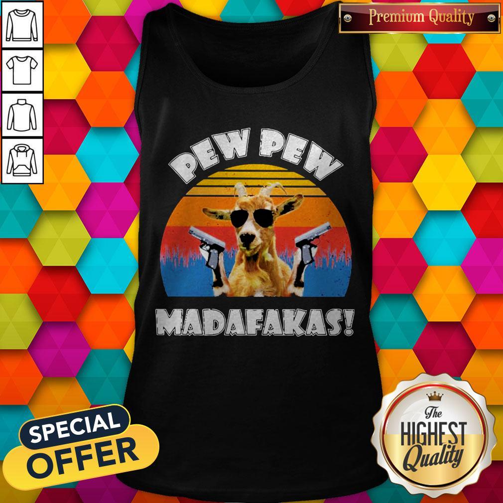 Funny Mountain Goat Pew Pew Madafakas Vintage Shirt