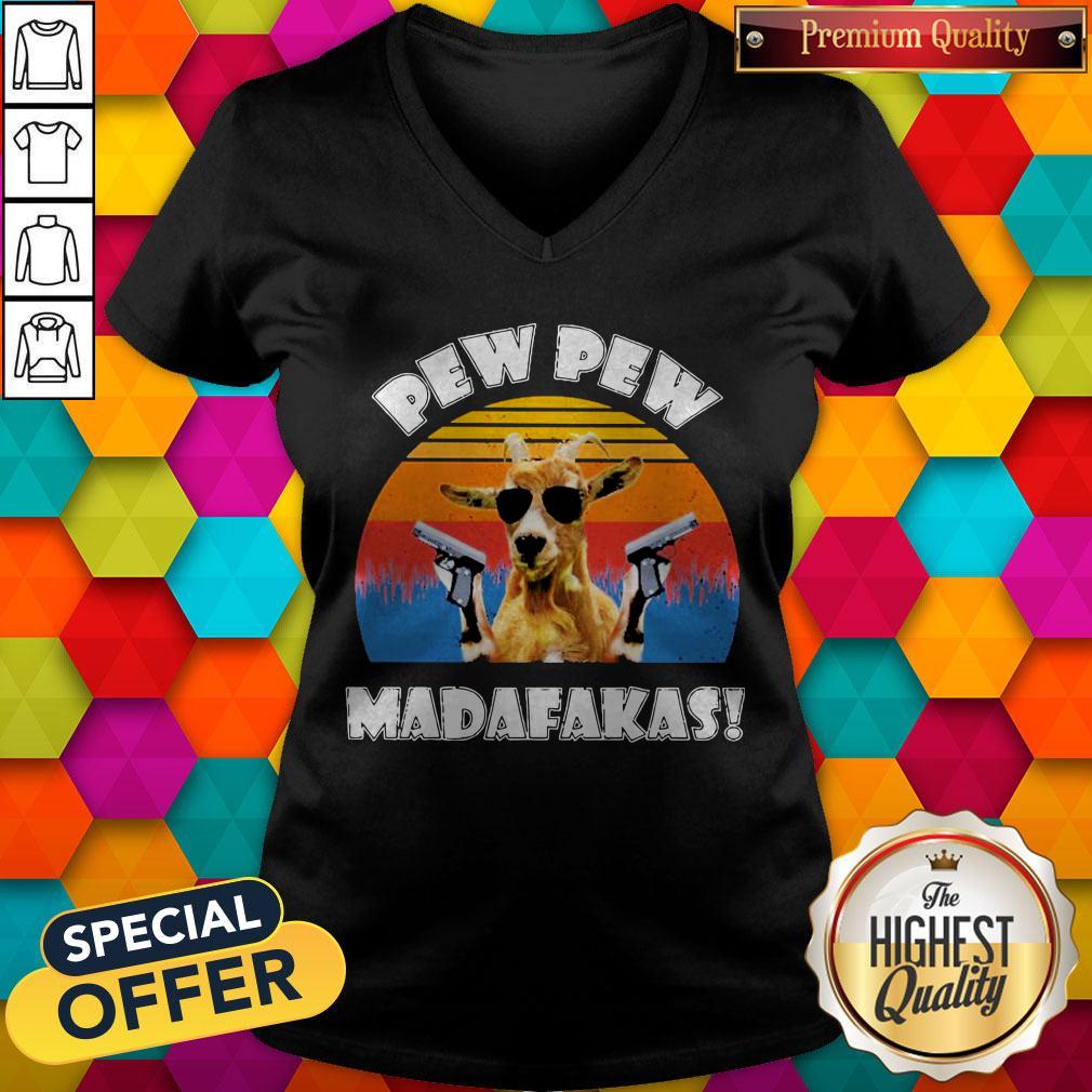 Funny Mountain Goat Pew Pew Madafakas Vintage Shirt