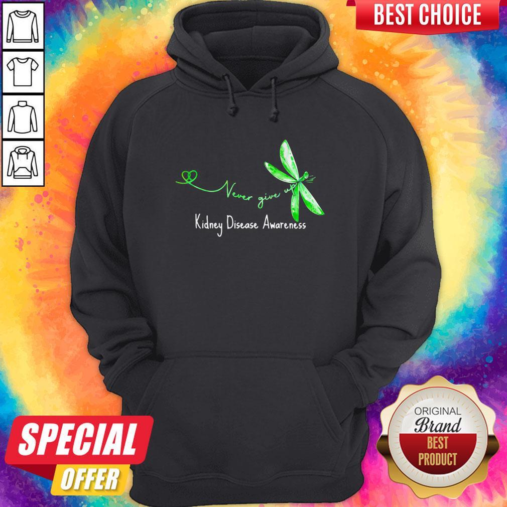 Funny Never Give Up Kidney Disease Awareness Butterfly Shirt