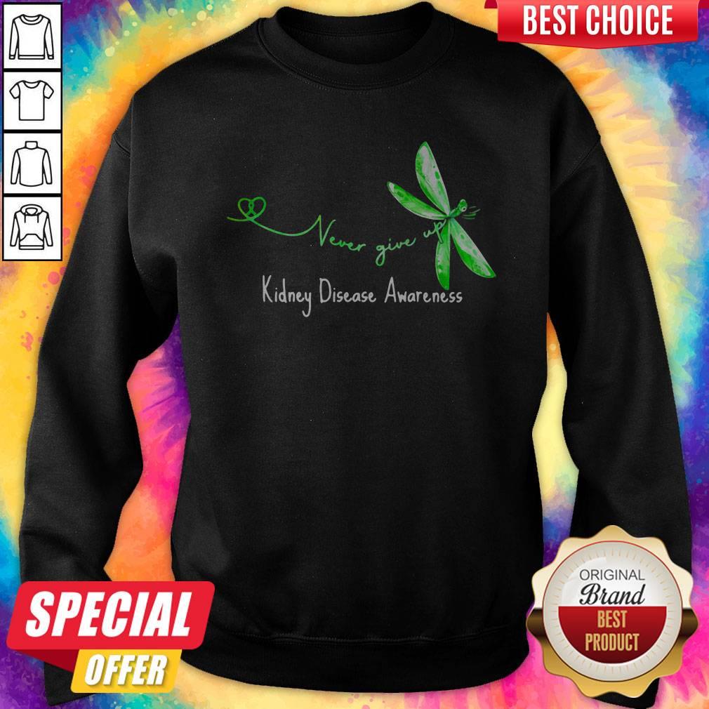 Funny Never Give Up Kidney Disease Awareness Butterfly Shirt