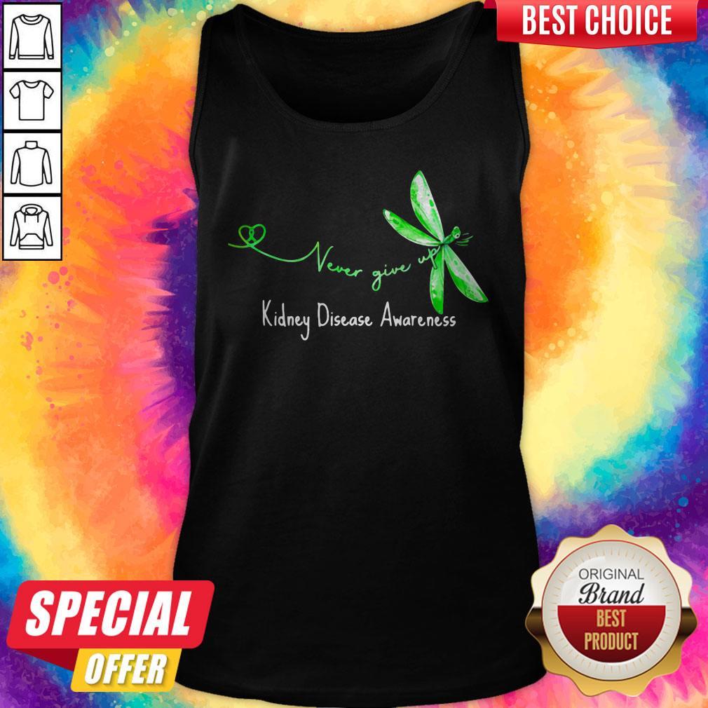 Funny Never Give Up Kidney Disease Awareness Butterfly Shirt