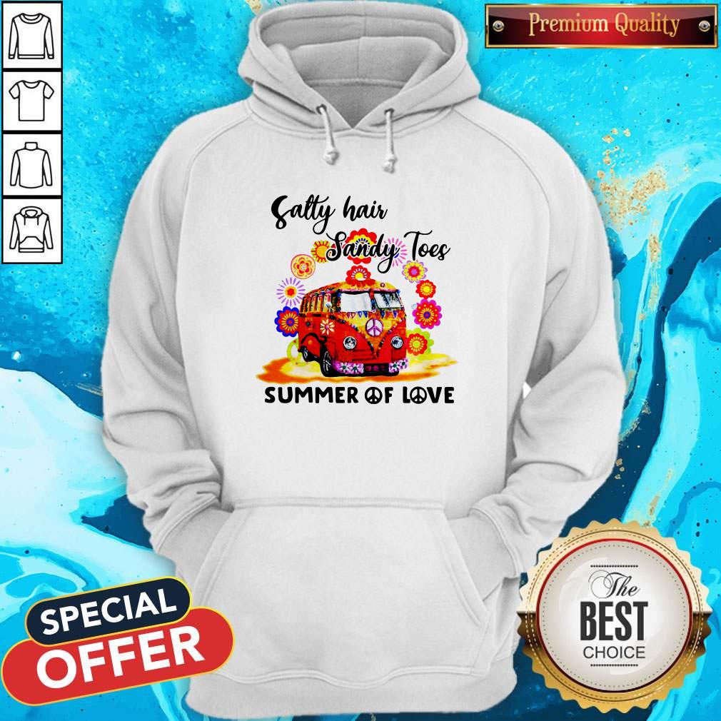 Funny Salty Hair Sandy Toes Summer Of Love Hippie Shirt