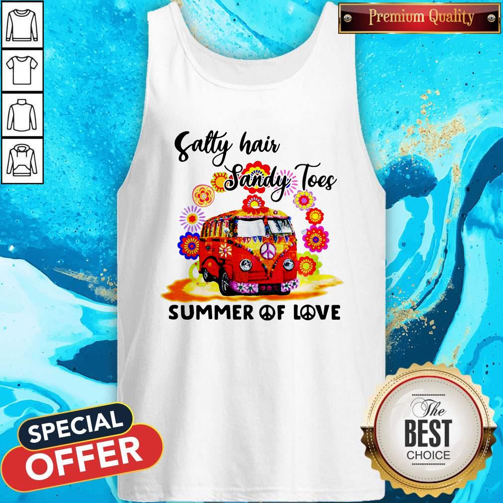 Funny Salty Hair Sandy Toes Summer Of Love Hippie Shirt