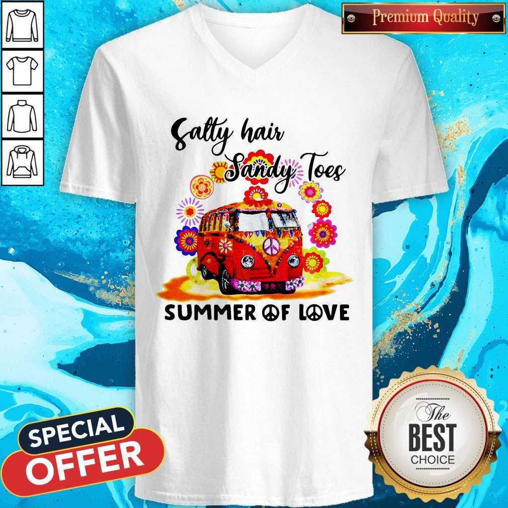 Funny Salty Hair Sandy Toes Summer Of Love Hippie Shirt